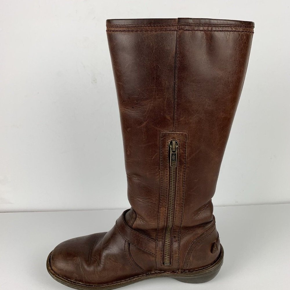 Ugg Brown Leather Knee-High Boots - Picture 3 of 16